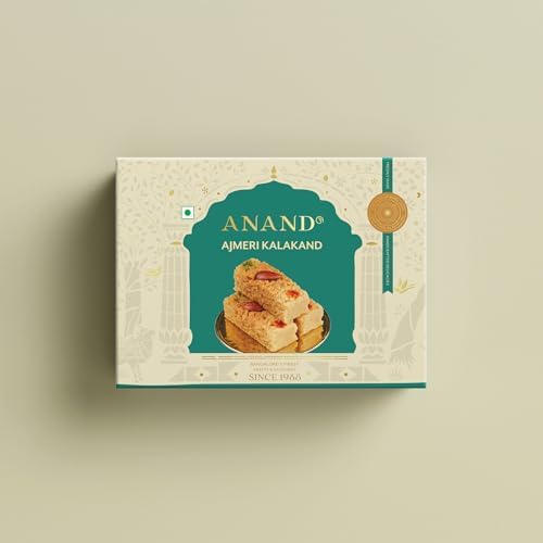 ANAND Ajmeri Kalakand 200gm Mithai Sweet Box, Soft, Flavorful, Made with Pure Ghee Traditional Indian Sweets Gift for any Occasion, Mouth Watering Dessert or Authentic Indian Mithai (Pack of 2)