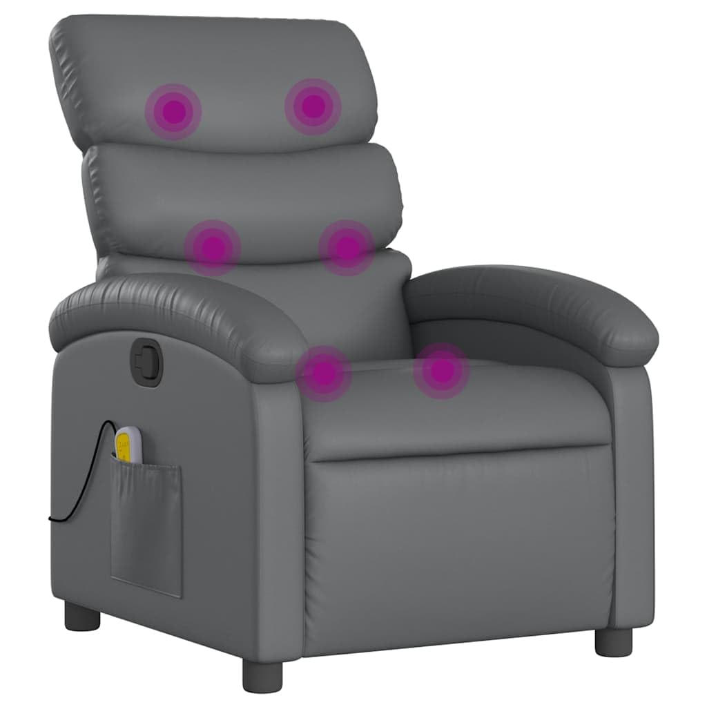 Fauteuil de massage avec fonction de couchage manuelle et massage vibrant Relaxation | Dossier réglable jusqu'à 135 ° | 6 points de massage