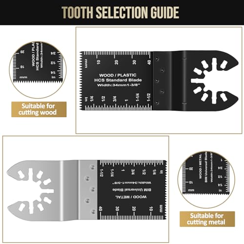 27pcs Multi Tool Blades Set, Universal Oscillating Saw Blades Set, Multi Tool Accessories, Compatible with Fein Multimaster, Ryobi, Milwaukee, Bosch, Dremel, Rockwell, Makita - Image 7