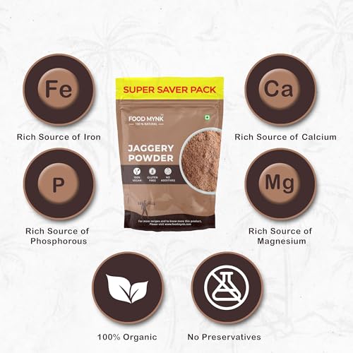 Image of Food Mynk Jaggery Powder (3Kg) | Jaggery Powder Organic | Nattu Sakkarai | Bellam Powder | Sugarcane Jaggery Powder (3Kg)