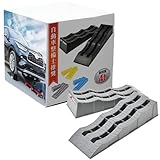 GEARMAN(ギアーマン) カースロープ 耐荷重 4t 三段階持ち上げタイプ 国内検査機関耐荷重試験済 ローダウン車対応 スロープ ジャッキアシスト ジャッキ補助 軽量 コンパクト 長さ610 × 幅210 × 高さ120mm 2本セット（グレー）