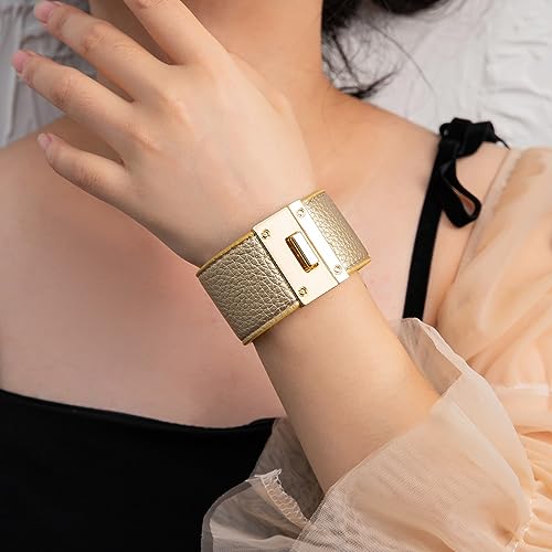 Rantanto Braid Leather Wrap Bracelet Trendy Stackable Crystal Cuff Boho Gold Heart Bracelet Jewelry Gift For Women