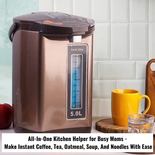 Image of InstaCuppa Electric Kettle Dispenser with Temperature Control, Stay Warm Function, 5 litres Capacity, Automatic Shut-Off and Dry-Boil Protection, Rapid Heating for Tea, Coffee and Instant Meals