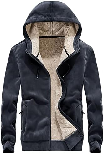 men's sherpa lined full zip hooded fleece sweatshirt