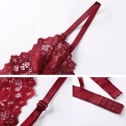 Image of Womens Bra No Underwire Lace Unlined Demi Triangle Bralettes