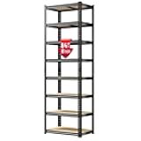 8 Tier Storage Shelves Adjustable Shelving Unit Load 2816LBS, Garage Shelving Heavy Duty Metal Shelves and Divisible, Storage Rack for Laundry Room, Pantry, Kitchen, Closet, Shelf 84
