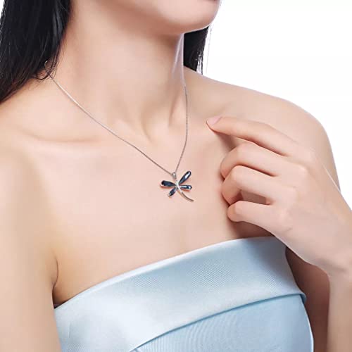 Collier libellule bleu en cristal anti-ternissement pour sublimer vos robes de soirée - 2