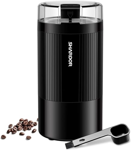 SHARDOR Electric Coffee Grinder with Safe and Durable 304 Stainless Steel Blades,Fast Grinding for Coffee Beans, Dried Spice, Nuts, Herbs with Cleaning Brush SHARDOR Electric Coffee Grinder with Safe and Durable 304 Stainless Steel Blades,Fast Grinding for Coffee Beans, Dried Spice, Nuts, Herbs with Cleaning Brush