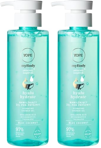 YOPE - Gel de Ducha Hidratante Para Piel Seca, Ácido Hialurónico, 97% Ingredientes Naturales, Fórmula Vegana, Piña Acuoso Manzana - 300 ml (Paquete de 2)
