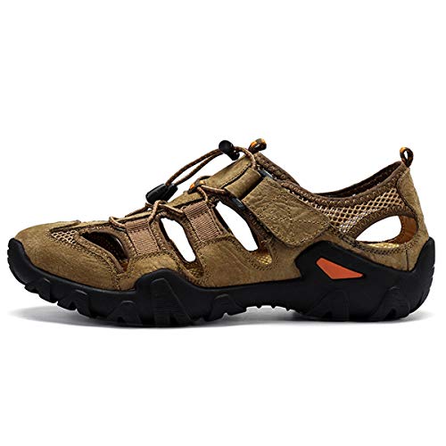 ChicWind Men's Leather Fisherman Sandals Closed Toe Outdoor Hiking Athletic Sport Water Shoes2