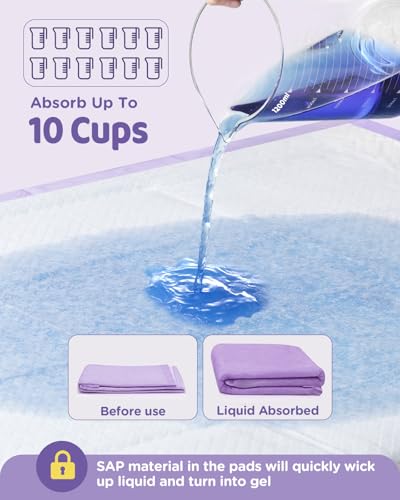 Image of iweepet 36 inchx36 inch 4XL Lavender Scented Disposable Dog Pee Pads, 45 Count | Extra Large Puppy Training Pads with 6-Layer Super Absorbent Protection, Leakproof Puppy Pads for Large Dogs & Senior Pets