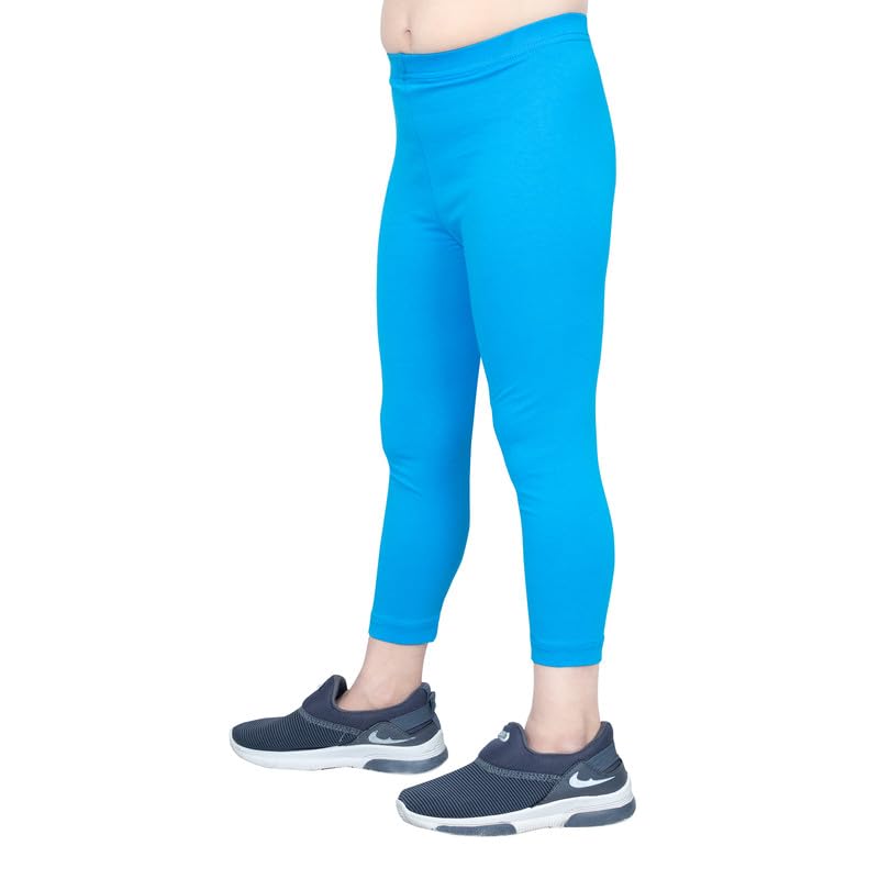 Image of ONE SKY Girls Ankle Length Leggings, Breathable Kids Wear, Versatile Tights for Girls, Stretchable, Easy to Care Slacks, Comfort Girls Leggings