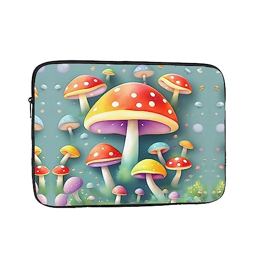 Cute Colored Mushrooms Laptop Sleeve Case 15 Inch Suitable For Notebook Computer Tablet Traveling Carrying Simple Case