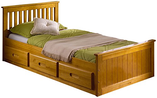 Amani International Mission Bed, Wood, Honey, 3 ft, Single