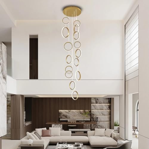 Suspension spirale or pour grand plafond et escalier moderne à LED - 2