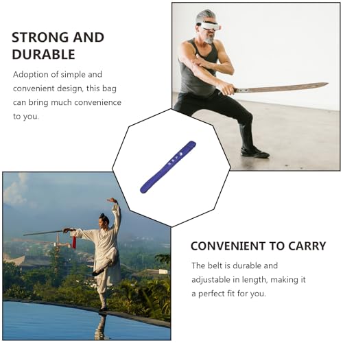 Funda de canvas azul para espada de Taichi bolsa de lona portátil de diseño simple 7