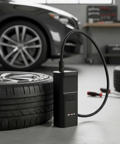 Image of AirMatrix W70 Pro Tyre Inflator 12000mAh Battery, Digital Gauge, Fast Inflation, Max 150 PSI Powerful Cordless Air Pump with Power Bank LED for Car, SUV, Trucks, Bike, Cycle & Sports Balls