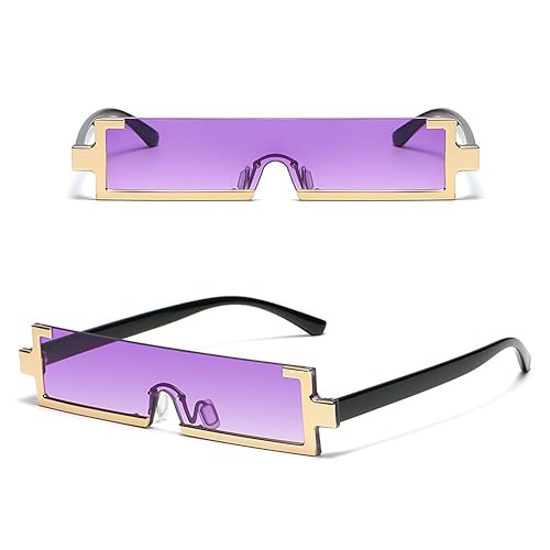 Narrow Frame Small Square Sunglasses Women Fashion Metal Sunglasses Cool Punk Style