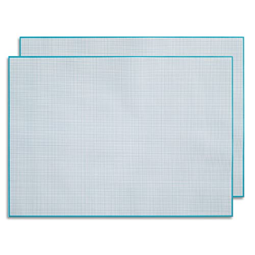 Set de 2 blocs de papel cuadriculado para escribir y dibujar I rasgable I Papel matemático I Oficina y escuela I DIN A2 I grande I Azul I Offset 90 g/m² 40 hojas I dv1201