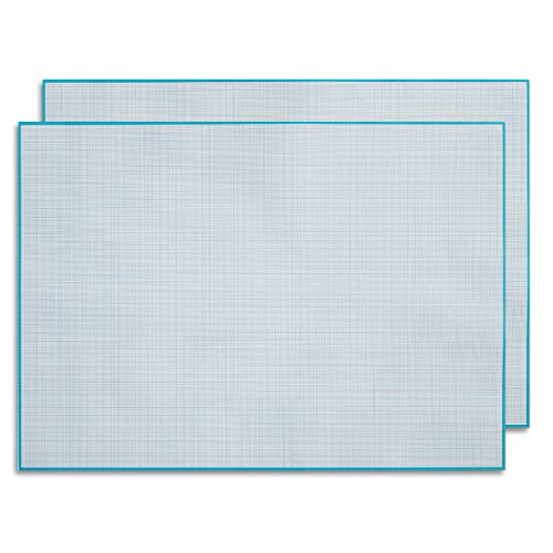 Set di 2 sottomani di carta millimetrata per scrivere e disegnare I da strappare, carta matematica, ufficio e scuola, DIN A2, grande, blu, offset 90 g/m², 40 fogli I dv_1201