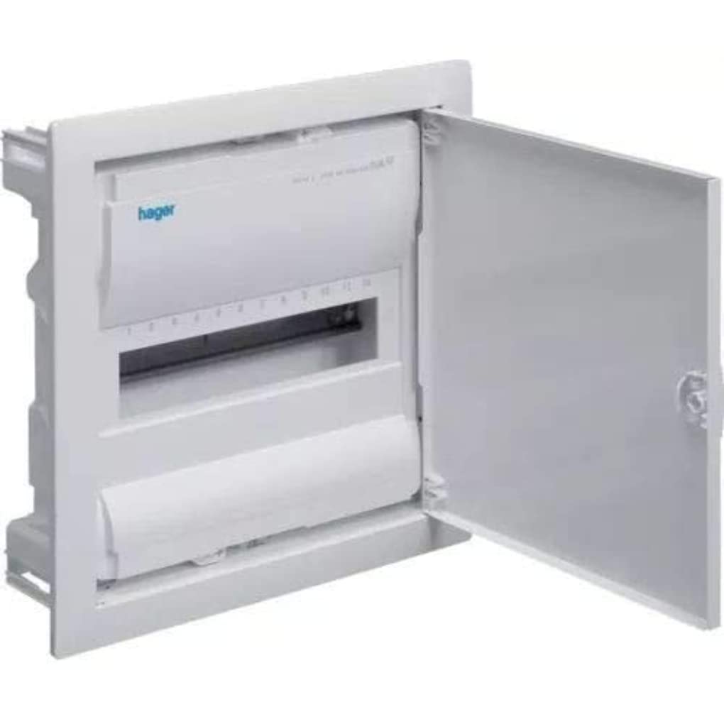 Coffret encastré 1 rangée 12 modules avec porte de protection blanche pour disjoncteur habitat