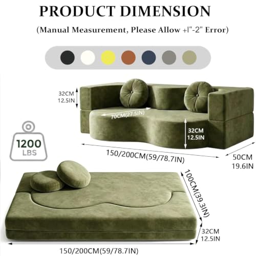 Sofá cama plegable para ahorrar espacio en apartamentos pequeños con dos cojines incluidos 4