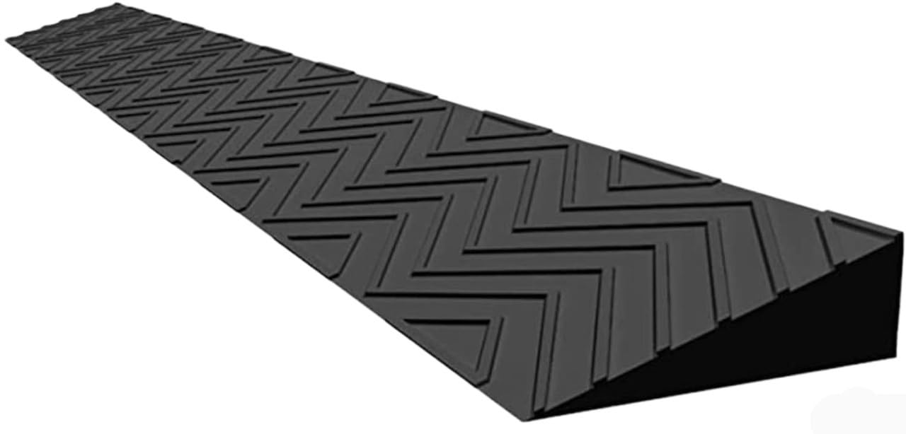 Driveway Kerb Ramp, Threshold Ramp for Doorways Rubber Non-Slip Multicolor Multiple Sizes(Black,100 * 10 * 4CM)