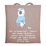 Mr. & Mrs. Panda Umhängetasche Golf Trainerin Leidenschaft - Geschenk, Golf-Coach, Tote Bag, Tüte, Schultasche, Jutebeutel, Golftechnik, Laptoptasche, Sportart, Sprüche, Danksagung, Motivation