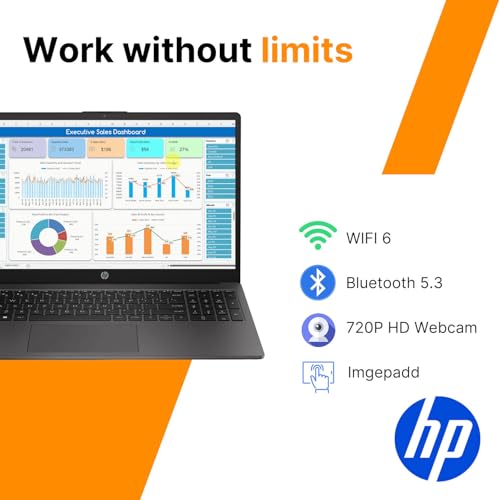 Image of HP 255 G10 Business Laptop | 2026 Edition | AMD Ryzen 5 7530U (Beat i7-1165G7) | 15.6 inch FHD Display | 8GB RAM | 256GB SSD | Numeric Keypad | Wi-Fi 6 | Windows 11 | School, Business & Productivity