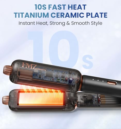 FMZ Flat Iron Hair Straightener Titanium Ceramic Straighteners for Women Rotating 4 in 1 - image 6