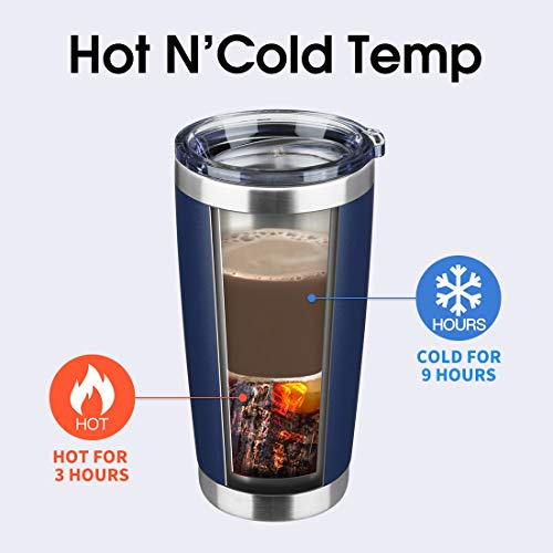 Ecomozz 20Oz Tumbler Bulk Stainless Steel Vacuum Insulated Tumblers With Lid Double Wall Travel Mug Durable Powder Coated Coffee Cup, Suitable For Ice Drinks And Hot Beverage (Navy 12Pack) #TOP2