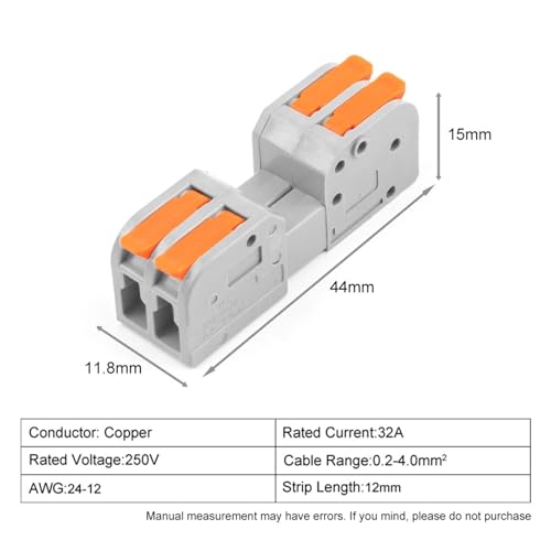 Conectores de cableado eléctrico universal compacto macho-hembra 5 uds 2