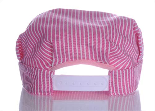 MyCo Girls Striped Engineer Hat (Pink)3