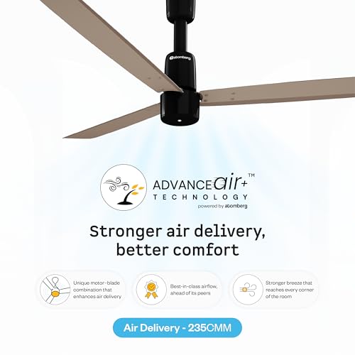 Image of atomberg Razon 1200mm BLDC Ceiling Fan with Remote | World's Smallest Motor Powered by BMC | Advance Air+ Technology | BEE 5 star Rated | Low Noise | Sleek Design | 3 Year Warranty (CREME BRULEE)