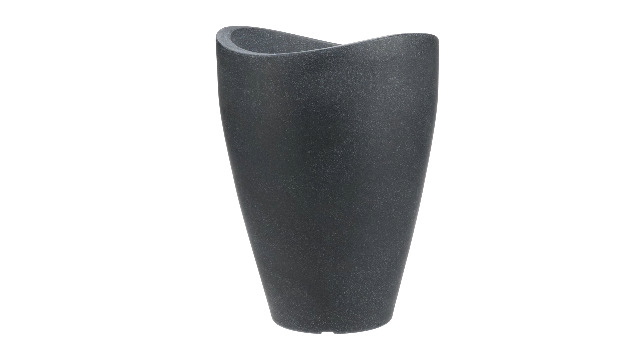 Pot De Fleurs Scheurich Noir Effet Béton - 26x26x70cm - Résistant Gel Et UV - Extérieur