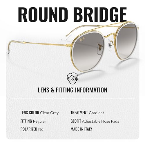 Image of Ray-Ban RB3647N ROUND DOUBLE BRIDGE Round Shaped Sunglasses for Men & Women with Official RAYBAN Eyewear Kit