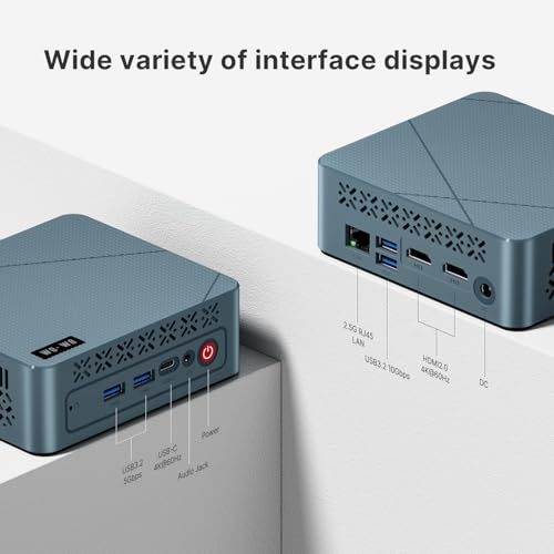 Image of wo-we H5 Mini PC Twin Lake N150(4C /4T,Turbo 3.6GHz) 16GB DDR4 RAM 512GB NVMe M.2 SSD Gaming PC, Mini Desktop Computer Triple 4K 60Hz, Dual HDMI, 2.5G RJ45, WiFi5 BT5.0