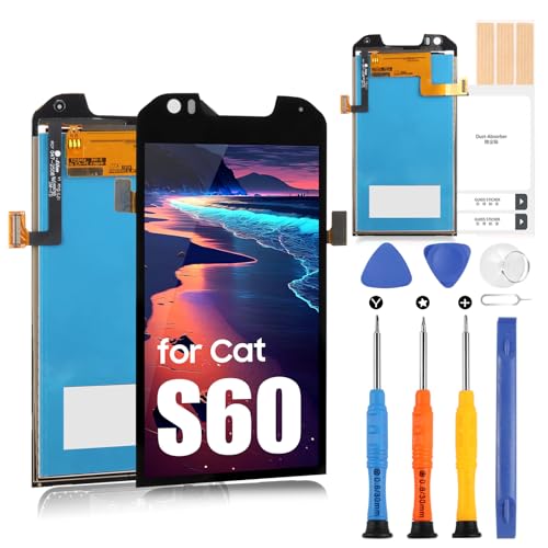 Pantalla LCD para Cat S60 Reemplazo de la Pantalla LCD Pantalla para Cat S60 4.7' Touch Screen Digitizer Display Full Assembly Piezas Reparir Kit con Herramientas