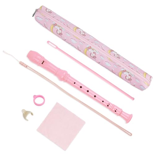 Flûte à bec soprano rose avec guide de doigtés pour débuter sans fausses notes