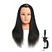 Hairginkgo 20-22" 100% Human Hair Cosmetology Mannequin Manikin Training Head Doll Head With Free Clamp (91806LB0214)