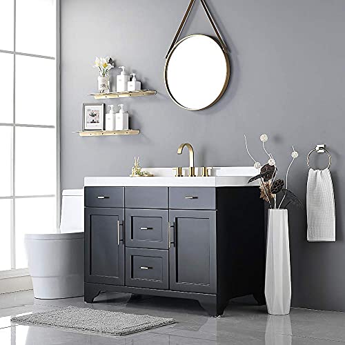 8 Inch 2 Handle Waterfall Widespread Brushed Gold Bathroom Sink Faucet With Metal Pop-Up Drain By Phiestina, Wf040-1-Bg #TOP7