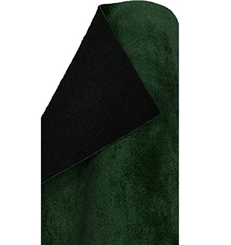 A-Express Tela Terciopelo Liso Gamuza Sintética Material Revestimiento Espalda para Decoración, Costura, Cojines, Cortinas - Verde Oscuro Medio Metro (50cm x 145cm)