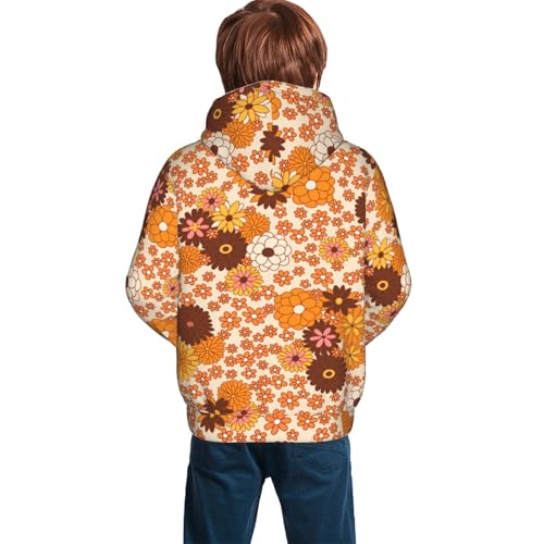 Hippie Ditsy Floral Kid Hoodies Boys Sweatshirts Girls Pullover with Pocket4