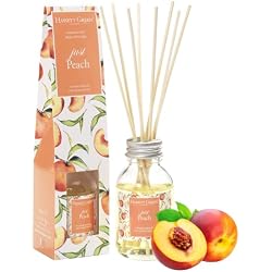 Hassett Green London - Just Peach Fragrance Oil Reed Diffuser 100ml - Long Lasting Home Indoor Fragrance with 8 Rattan Reeds