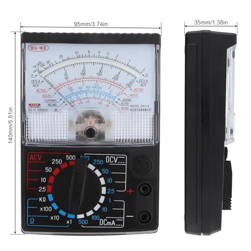 Image of ChgImposs DC /AC Voltage Current Resistance Electrician Tool Mechanical Multimeter with Test Leads, Handheld Analog Multimeter Pointer Tester