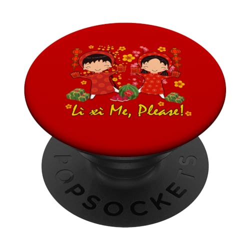 Li Xi Me Please Kid Lunare Capodanno Vestiti Vietnamita Ao dai PopSockets PopGrip Intercambiabile