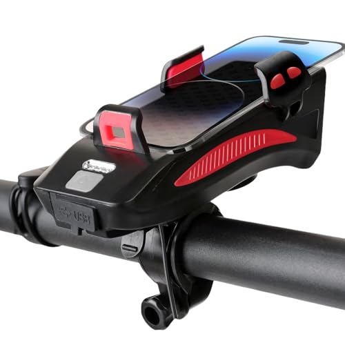 フロントバイクライト | USB充電式 明るい自転車ライト スマホホルダー付き,自転車アクセサリー 夜間走行 アウトドア 屋内用