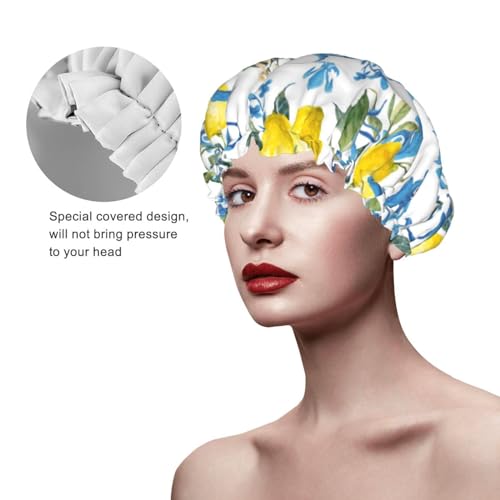 Bonnet de douche imperméable avec doublure et ourlet extensible