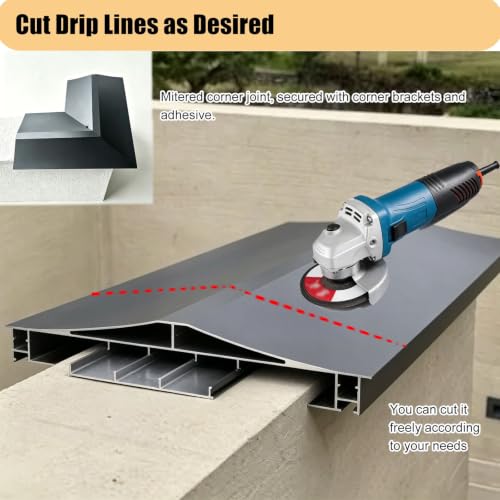 Deflector de lluvia de aluminio de 331mm para muros de patio 7