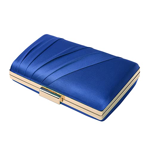 Image of Pleated Satin Clutch Purse For Women Wedding Bridal Clutch Bag Prom Party Clutch